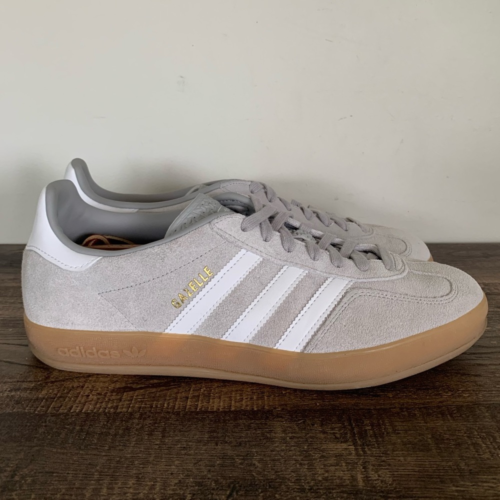 Adidas Gazelle Indoor Grey White Gum Suede Sneakers Mens 11 - Picture 5 of 9